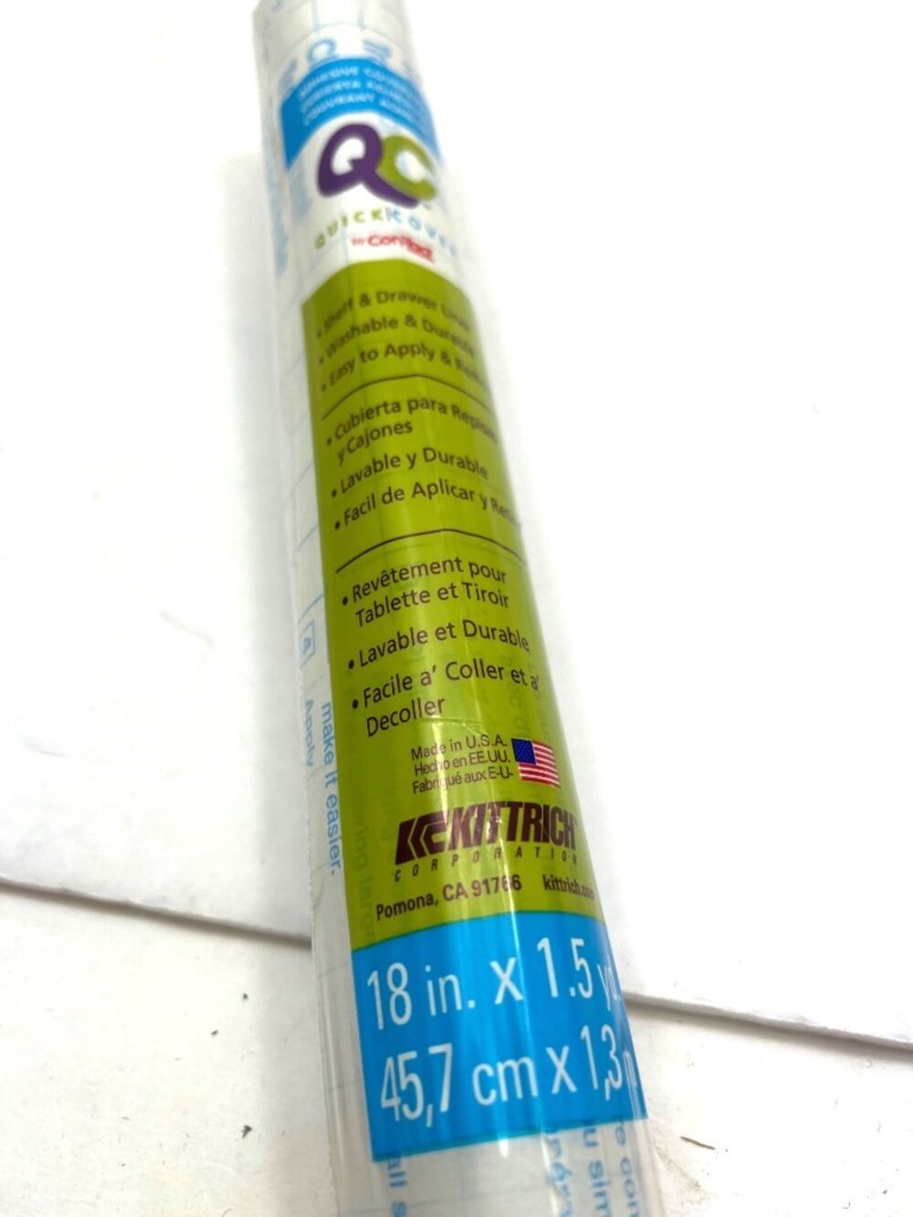 Quick Cover By Con-Tact Adhesive Shelf Liner Clear 18 In X 1.5 Yd Roll 51c